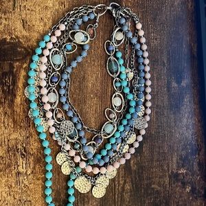Beautiful Multicolor Metal and Bead Necklace